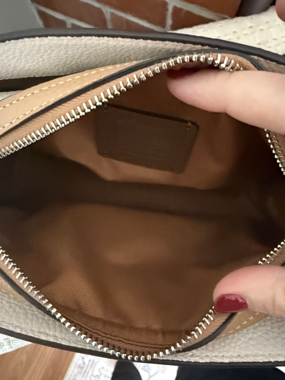 Coach Mini Christie Carryall Satchel Beige Tan Pebbled Leather - Picture 5 of 8